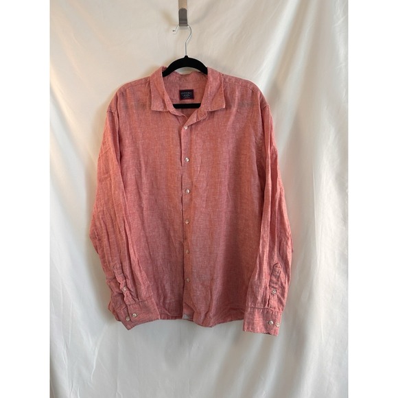 UNTUCKit Other - UNTUCKit Mens XXL 100% Linen Long Sleeve Button Down Shirt Red Casual Vacation
